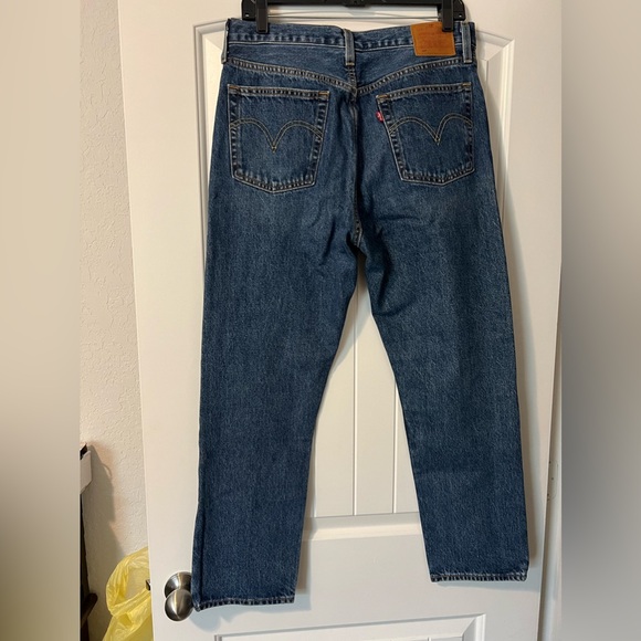 Levi’s 501 High Rise Straight Dark wash Jeans Size 30x28 - Picture 3 of 8